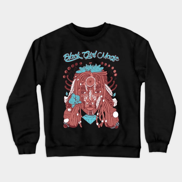 Coral Moonlit - Goddess of Dreams Black Girl Magic Crewneck Sweatshirt by kenallouis